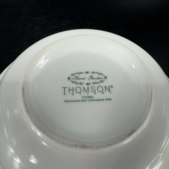 Thomson Pottery Floral Garden Set 2 Different Deep Dish Bowl Ceramic Set Bowls - Picture 7 of 16